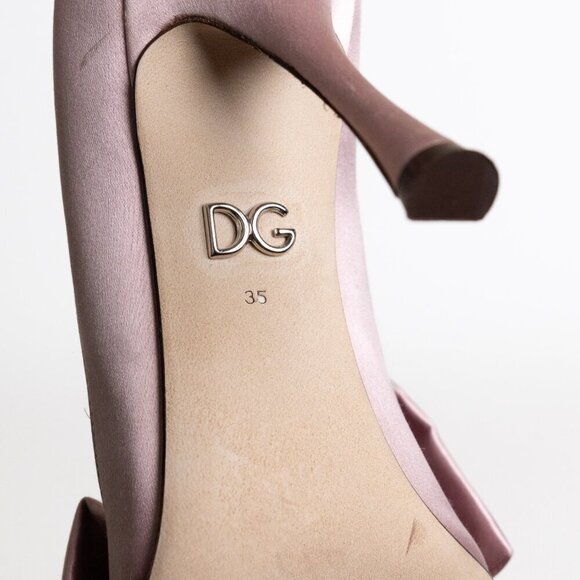 Dolce & Gabbana Crystal Embellished Satin Pumps High Heels Liliac Decollete - Picture 14 of 15